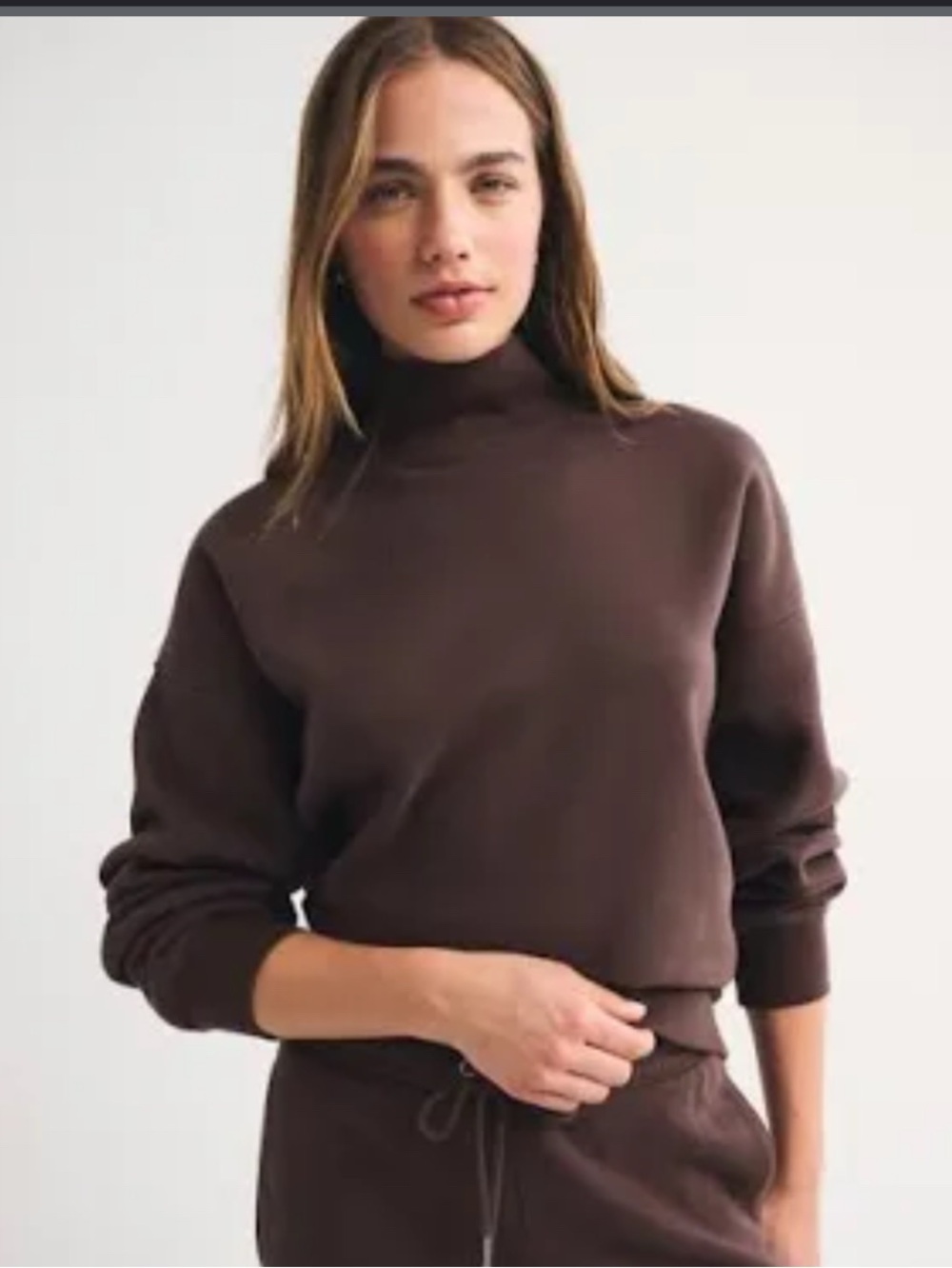 Sunday soft mock neck sweatshirt